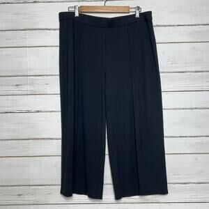 J. Jill Wherever Collection Wide Leg Black Cropped Pants Size Large